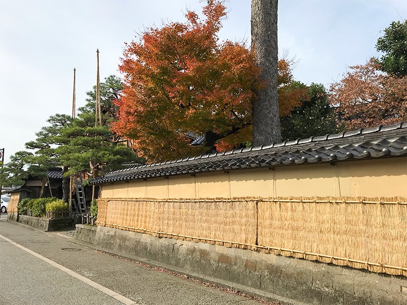 【１０：３０】金沢の長町武家屋敷の冬の風物詩「こも掛け」